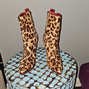 CARLOS Leopard Print Ankle Boots